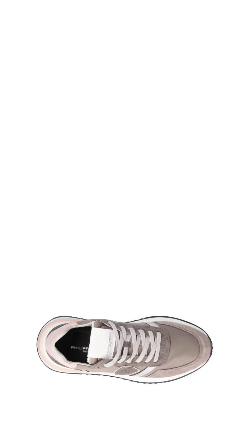 PHILIPPE MODEL Sneaker donna taupe e rosa in suede - Image 5
