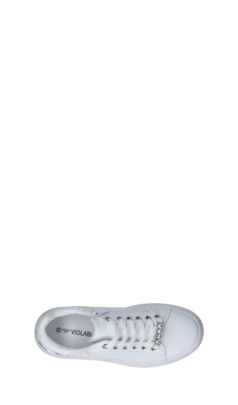 VIOLABLU' Sneaker donna bianca/argento in pelle - Image 5