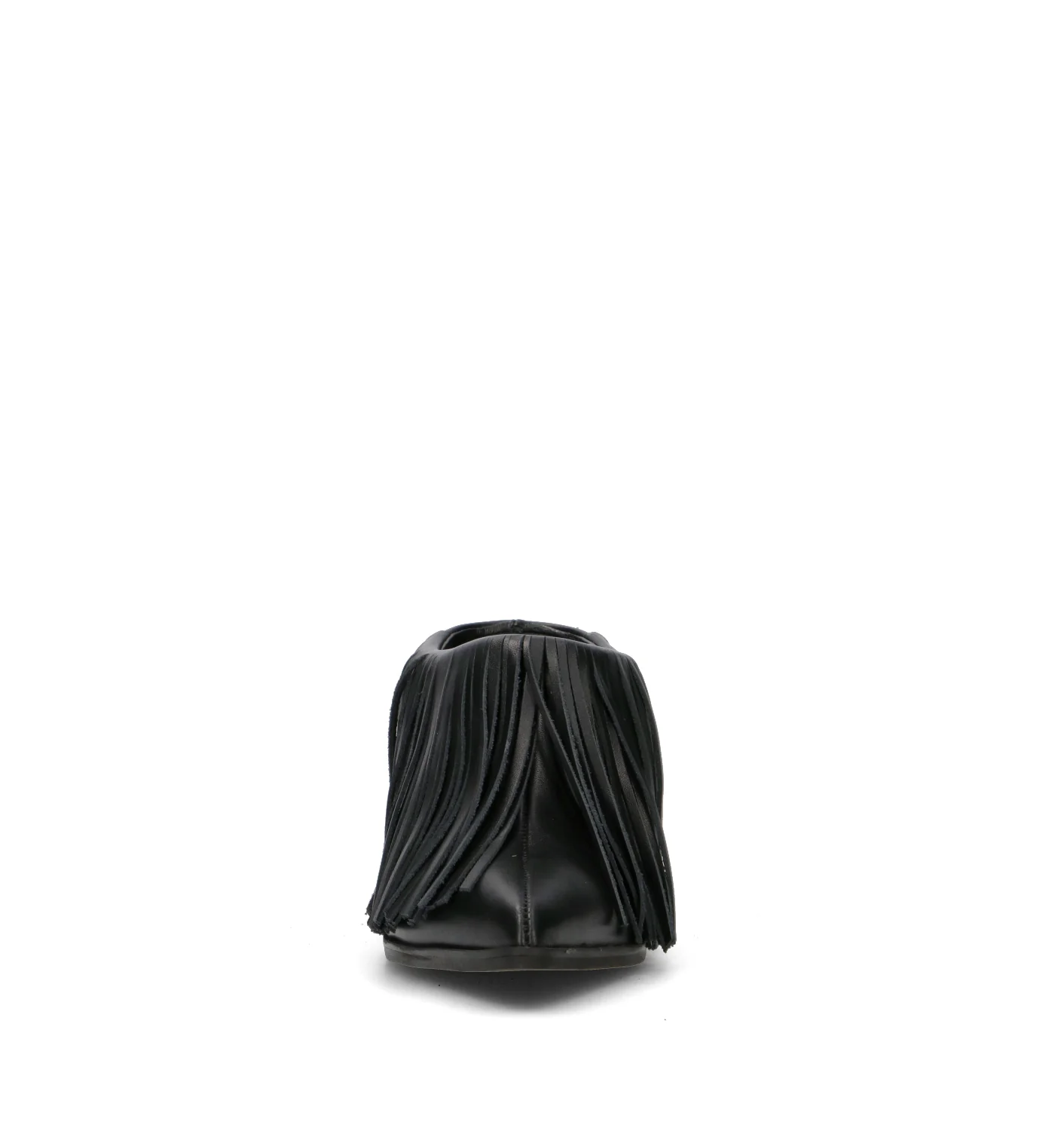EXE Sabot donna nero in pelle con frange - Image 3