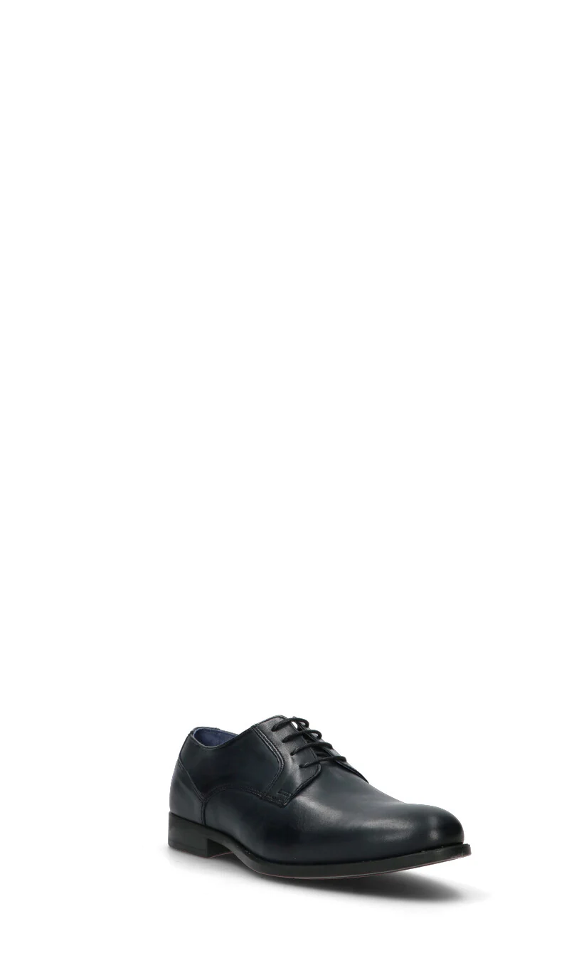 VALLEVERDE Stringata uomo blu in pelle - Image 2