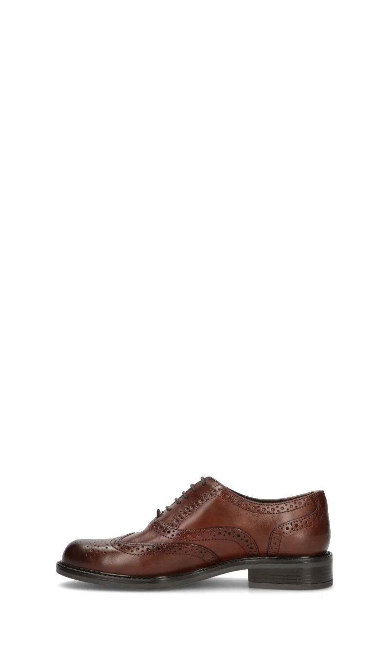 VALLEVERDE Stringata donna marrone in pelle - Image 4