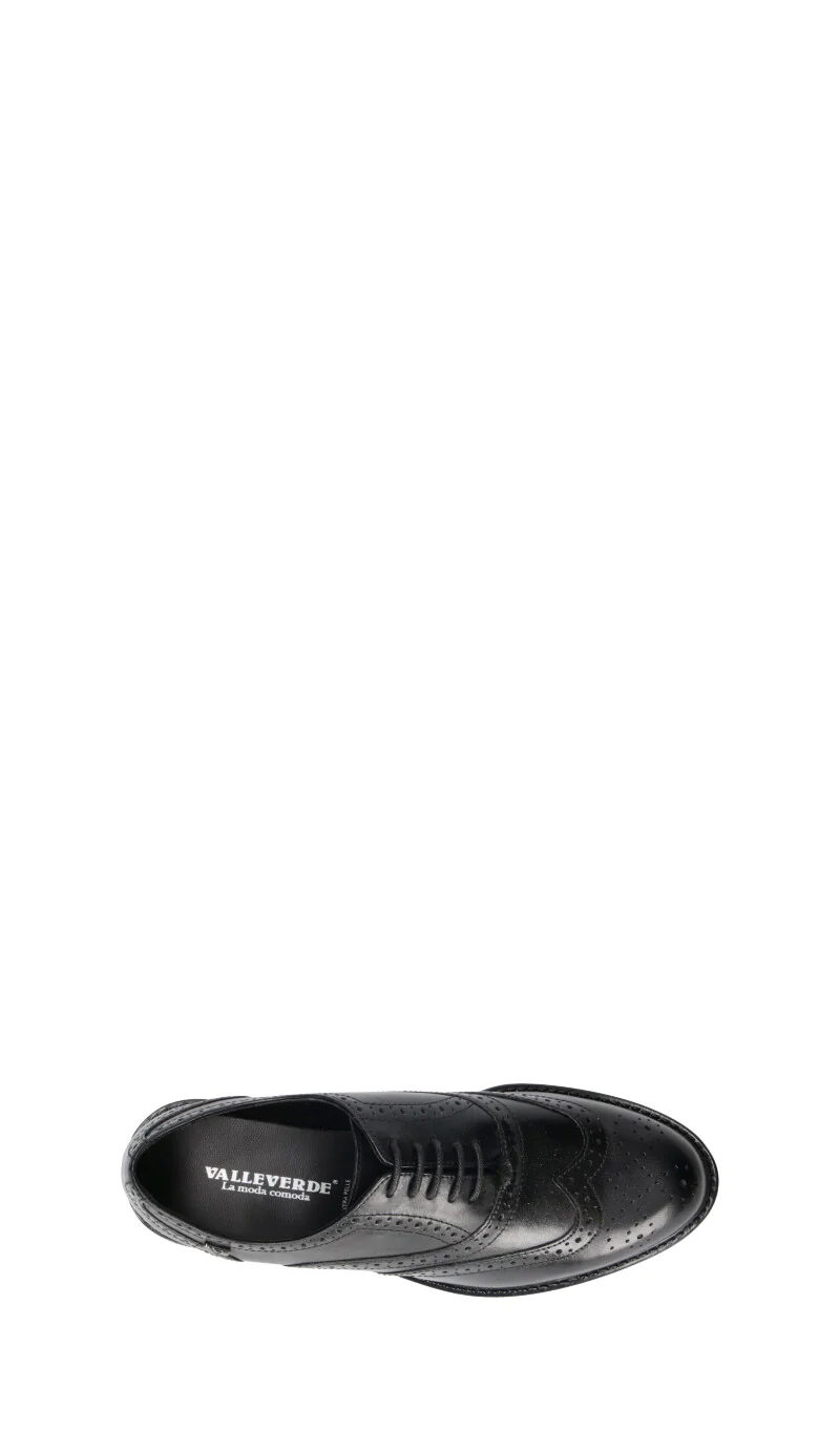 VALLEVERDE Stringata donna nera in pelle - Image 5