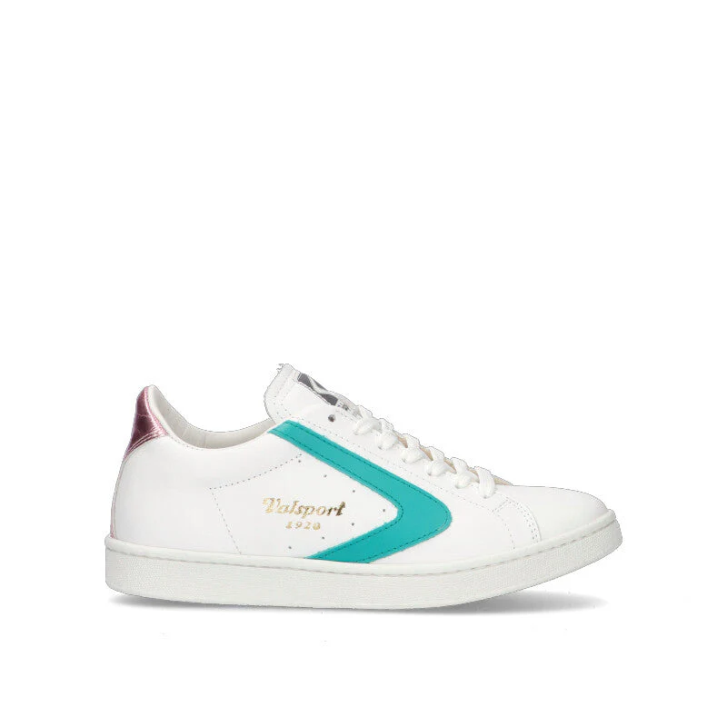 VALSPORT TOURNAMENT Sneaker donna bianca/acquamarina in pelle