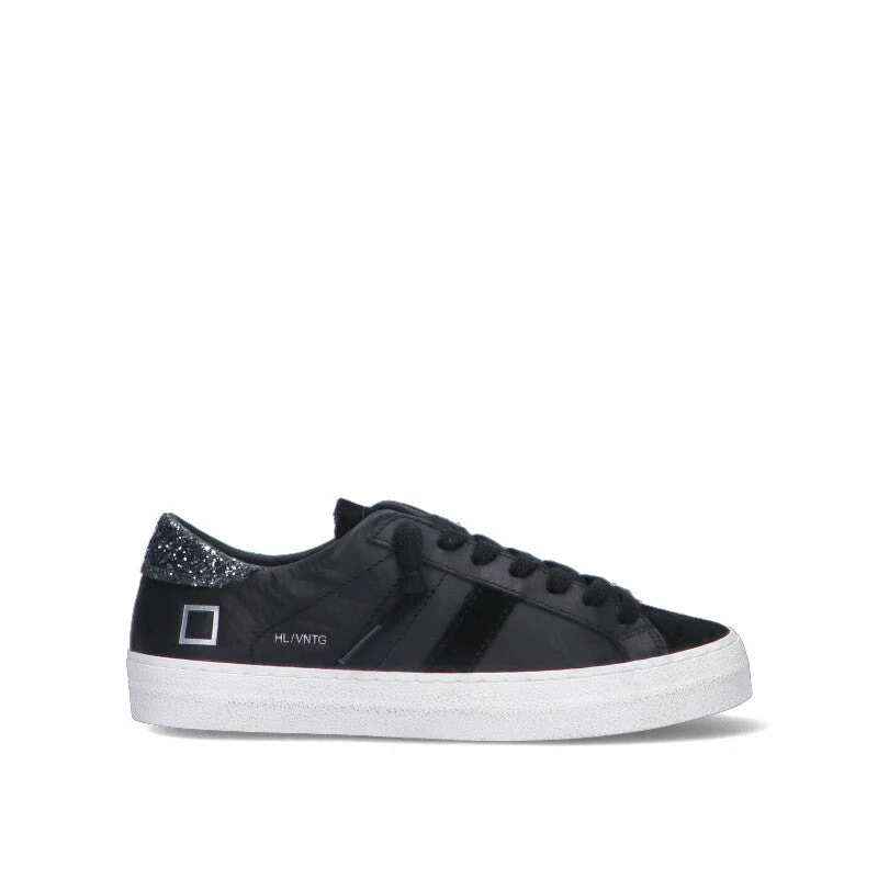 D.A.T.E. - HILL LOW Sneaker donna nera in suede