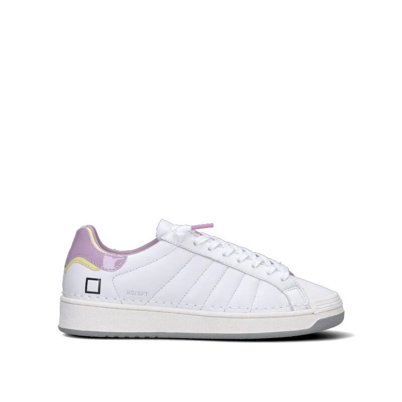 D.A.T.E. BASE SOFT Sneaker donna bianca/lilla in pelle