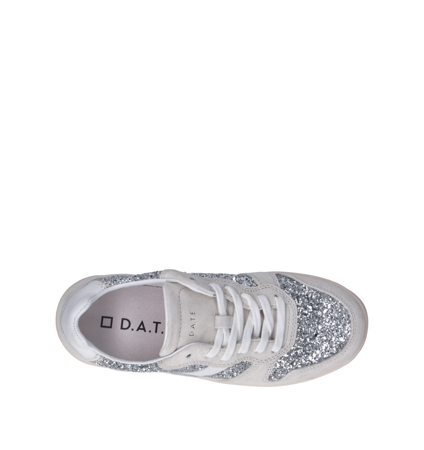 D.A.T.E. Sneaker donna bianca/argento in suede - Image 5