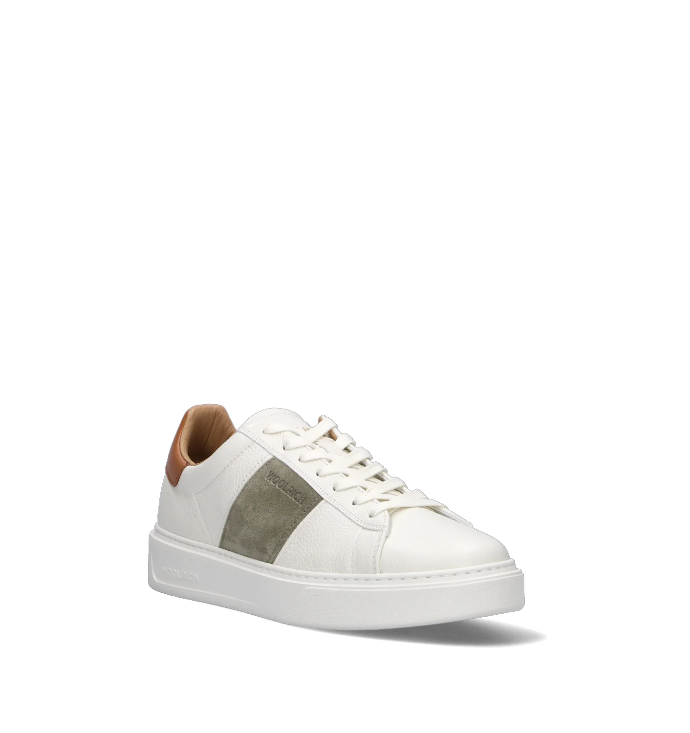WOOLRICH Sneaker uomo bianca/marrone in pelle - Image 2