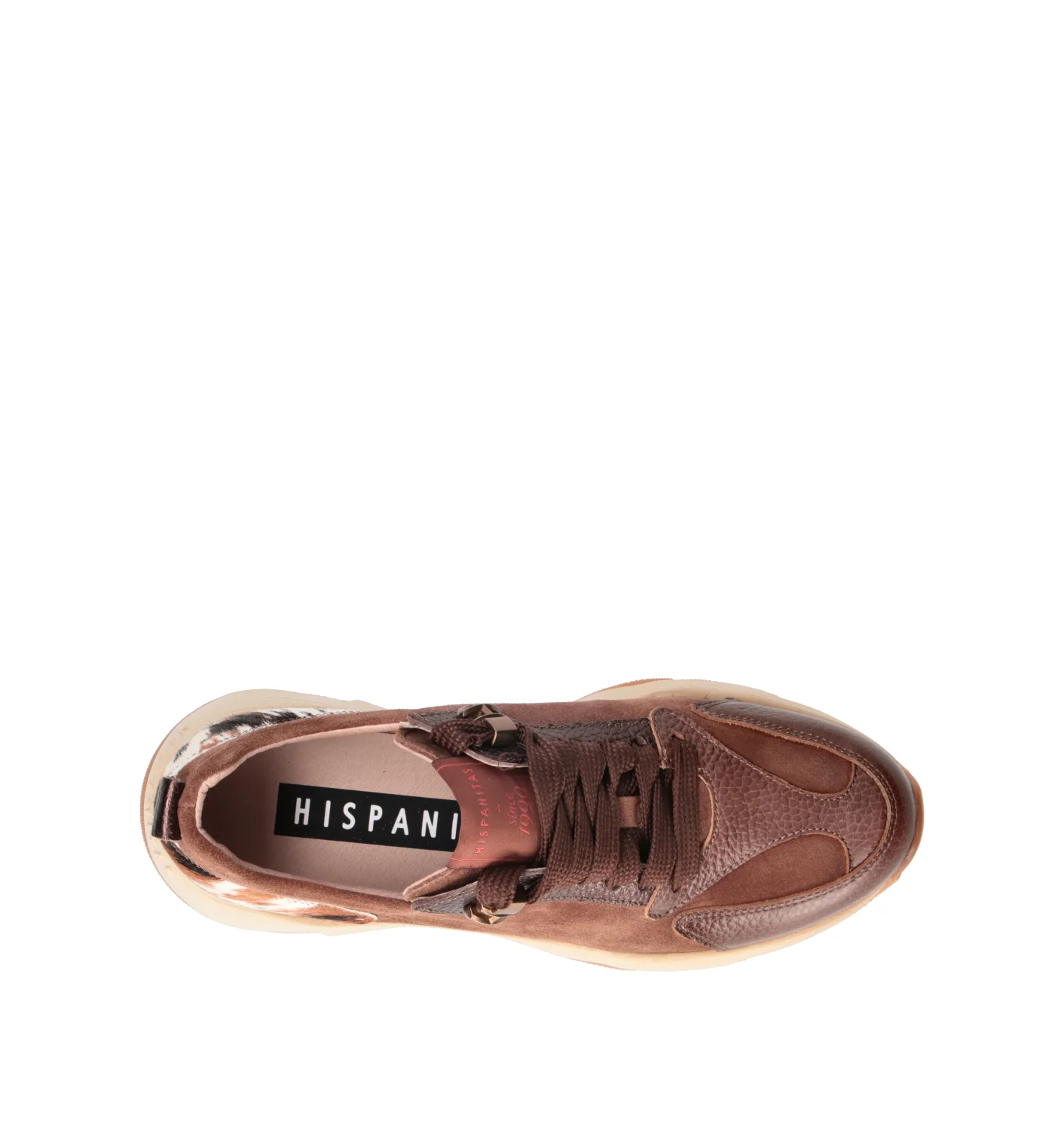 HISPANITAS Sneaker donna marrone in suede - Image 5